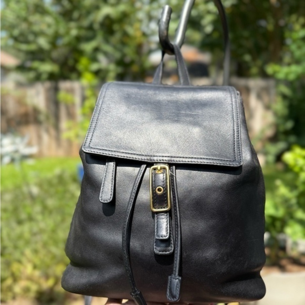 Vintage  Coach Legacy Bag Backpack Black Leather 90’s 9827